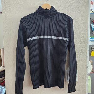 ALFANI  Men's 100% Cotton Mens Turtleneck sweater with stripe
